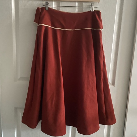 Anthropologie Maeve Contrast Red Skirt Set - Picture 10 of 10